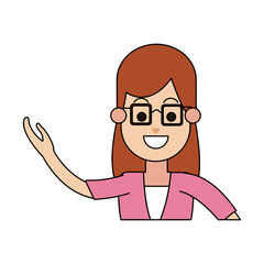 happy young red head woman icon image vector illustration design 