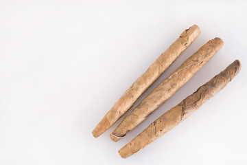 Tobacco on white background