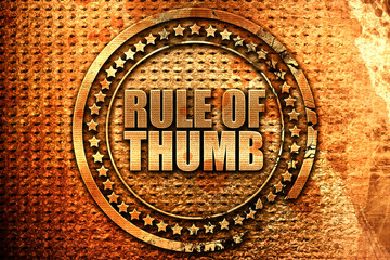 rule of thumb, 3D rendering, metal text