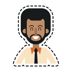 happy dark skin man with afro icon image vector illustration design 