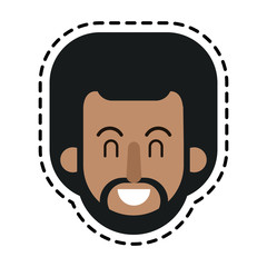 happy dark skin man with afro icon image vector illustration design 