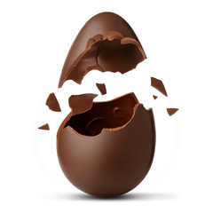 Obraz premium Uovo di cioccolato esploso