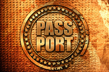 passport, 3D rendering, metal text