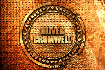 oliver cromwell, 3D rendering, metal text