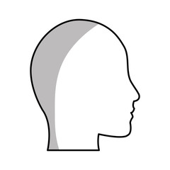 head profile icon over white background. vector illustration