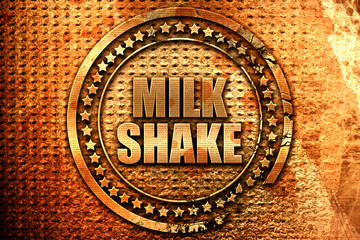 milkshake, 3D rendering, metal text