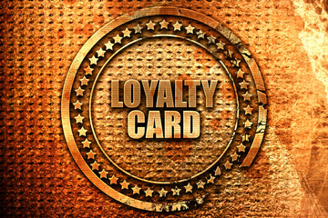 loyalty card, 3D rendering, metal text