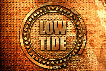 low tide, 3D rendering, metal text