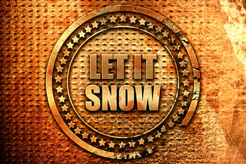 let it snow, 3D rendering, metal text