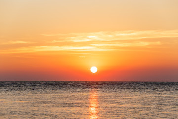 Sunrise over the beach evening