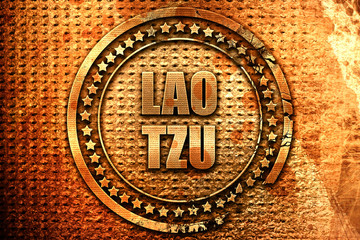lao tzu, 3D rendering, metal text
