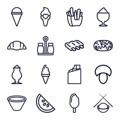 Set of 16 tasty outline icons