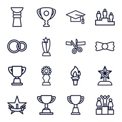 Set of 16 ceremony outline icons