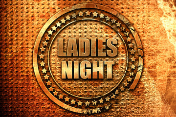 ladies night, 3D rendering, metal text