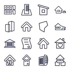 Set of 16 real outline icons