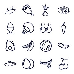 Set of 16 raw outline icons