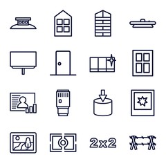 Set of 16 frame outline icons
