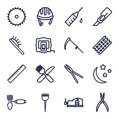 Obraz premium Set of 16 tool outline icons
