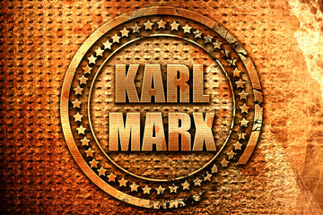 Karl marx, 3D rendering, metal text