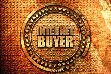 internet buyer, 3D rendering, metal text