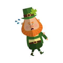 irish leprechaun icon over white background. colorful design. vector illustration