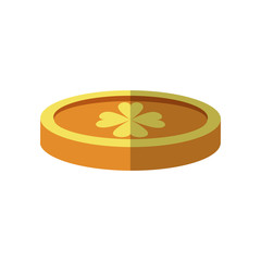 gold coin icon over white background. colorful design. vector illustration