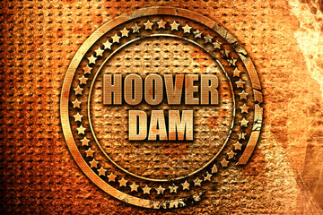 hoover dam, 3D rendering, metal text
