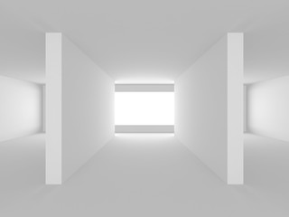 White empty interior. Abstract architecture background