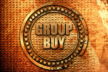 group buy, 3D rendering, metal text