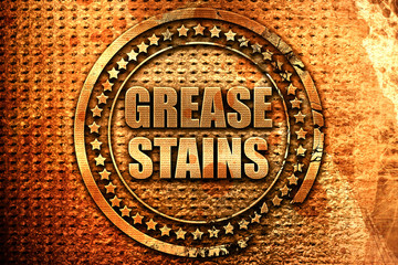 grease stains, 3D rendering, metal text
