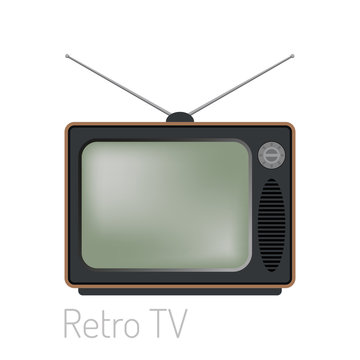TV screen vintage monitor template electronic device technology digital size diagonal display and video retro plasma home tool vector illustration.