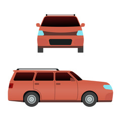 Car vehicle mini van transport type design travel race model sign technology style and generic automobile contemporary flat vector illustration isolated icon.
