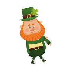 irish leprechaun icon over white background. colorful design. vector illustration