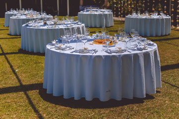 Elegant arrangement table setting for special event celebrating background
