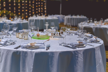 Elegant arrangement table setting for special event celebrating background