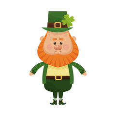 irish leprechaun icon over white background. colorful design. vector illustration