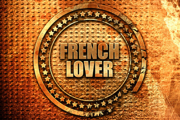 french lover, 3D rendering, metal text