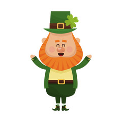 irish leprechaun icon over white background. colorful design. vector illustration