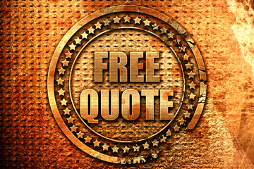 free quote, 3D rendering, metal text
