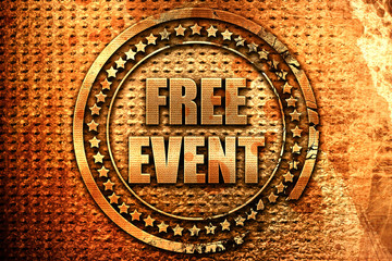 free event, 3D rendering, metal text