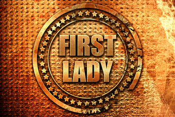 first lady, 3D rendering, metal text