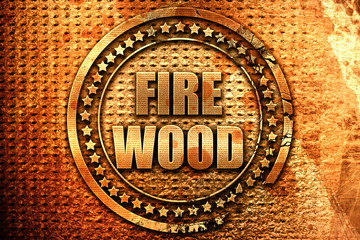 firewood, 3D rendering, metal text