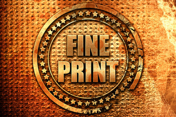 fine print, 3D rendering, metal text