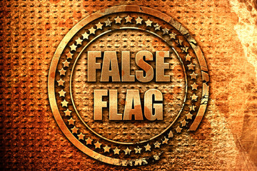 false flag, 3D rendering, metal text