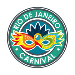 mask carnival rio de janeiro party vector illustration design