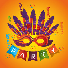 mask carnival party icon vector illustration design