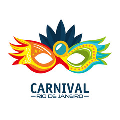 mask carnival rio de janeiro party vector illustration design