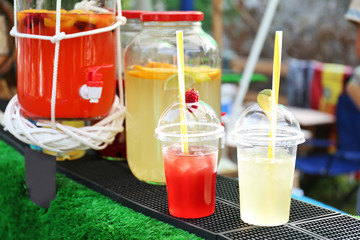Homemade compote in glass jar