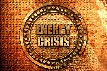 energy crisis, 3D rendering, metal text