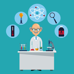 doctor medical workspace laboratory vector illustration eps 10